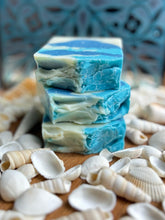 Load image into Gallery viewer, Deep Blue Ocean Soap: Fresh and Natural, this soap is made with natural ingredients that will leave you feeling soft and smooth. This soap also has several skin benefits like, highly cleansing- Moisturizing, Skin healing properties. Promotes healthy skin rich in Vitamin E (antioxidants), This soap can help with acne and scars, fungi and athletes' foot...