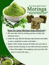 Load image into Gallery viewer, ( 2) Natural Moringa Soap with Thyme Leaf, Anti-Aging. Skin Irritation