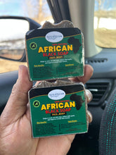 Load image into Gallery viewer, 100% Natural African Black Soap Face and Body: Helps to even out skin, reduce dark spots, and improve overall skin texture.&nbsp;
Skin Benefits: Cleansing and Exfoliating- Antibacterial and Antifungal- Improves Skin Tone and Texture- Moisturizing and Soothing- Reduces Acne Blemishes- Treats Eczema and psoriasis- Protects Against Free Radicals. (100ml)

